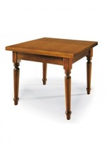 Arte Povera Tavolo a Libro Quadrato in Legno con Piede Tornito