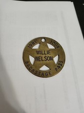 Distintivo Willie Nelson Backstage Pass 1981 RARO portachiavi ottone tour musicale