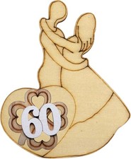 DLM-A853 Bomboniere 12 Calamite Magnete Legno Coppia Sposi x 60 anniversario