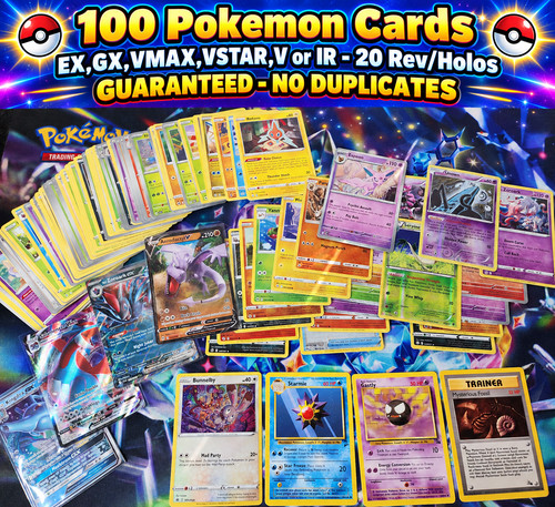 Lotto 100 carte pokémon 3 - lotto, 3+