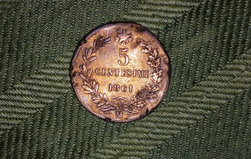 Moneta centesimi 1861 - moneta, 5