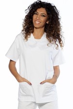 Casacca Medico Donna Cotone Camice Divisa Sanitaria Estetista Infermiera Lavoro