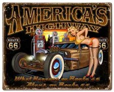 Insegna in metallo Route 66