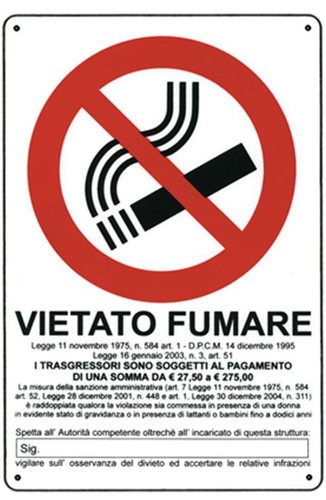 Cartello vietato fumare 20x30 - cartello,
