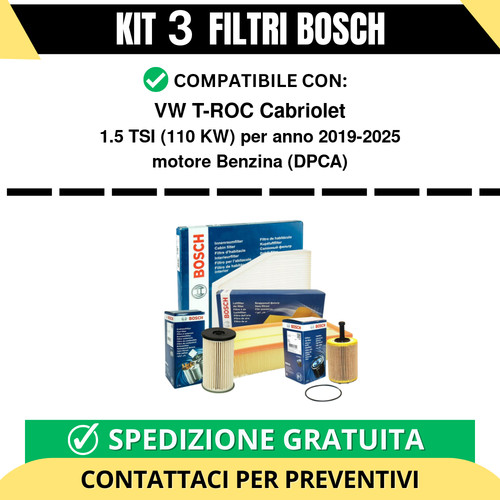 Kit bosch filtri tagliando - kit, 3