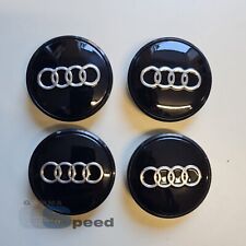 Copri mozzo AUDI BLACK base plastica nera C26 65mm + lente adesiva 60mm allum