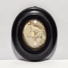 Antico Altorilievo In Schiuma Di Mare Sepiolite '800 Scena Religiosa