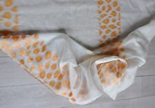 Tessuto al metro lino e seta jaquard fil coupè, beige e arancione (Oasi col.2)