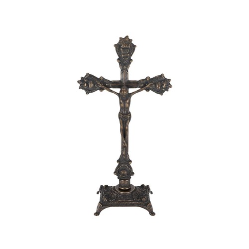 Crocifisso tavolo ottone - da, in