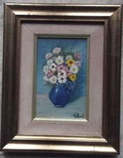 natura morta anni 70 olio tela