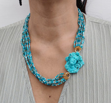Collana donna turchese cammeo