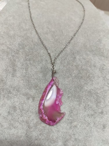 Collana acciaio con agata - con,