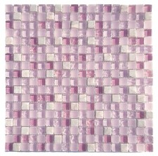 MOSAICO vetro e marmo color ROSA per BAGNO CUCINA da INTERNO 30x30 cm