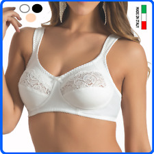 Reggiseno taglie forti da donna SENZA FERRETTO con pizzo in cotone non imbottito