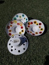 Set 4 portacandele vintage IKEA EMALJ: smalto bianco con pois / 2002