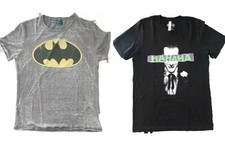 T Shirt Uomo Batman E Joker Dc Comics Grigio Nero Manica Corta Taglia M Vintage