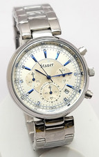 Stauer cronografo al quarzo uomo inox ref 40744 funzionante