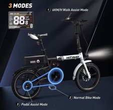 Bicicletta Elettrica Pieghevole HITWAY 250W 36V E bike City Mountain BK35