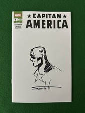 LUCCA COMICS 2025: Valerio Schiti, SKETCH su CAPITAN AMERICA 1/188 BLANK VARIANT