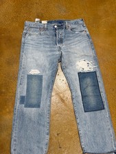 jeans levis 501 blu con toppe