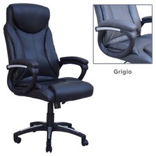 POLTRONA UFFICIO STUDIO SEDIA GIREVOLE SCRIVANIA DIREZIONE NERO O GRIGIO MAYOR