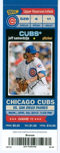 Biglietto cubs padres 2013 - biglietto,