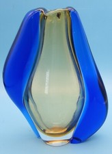 Midcentury Mstisov Hana Machovska, vaso 'Romana' ceco vintage anni '50 vetro Moser