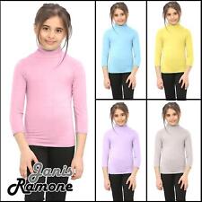 T-shirt girocollo polo tartaruga pastello tinta unita ragazzo bambino manica lunga maglietta casual