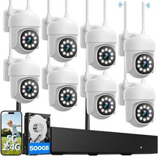 8 Pcs PTZ Cameras & Wireless
