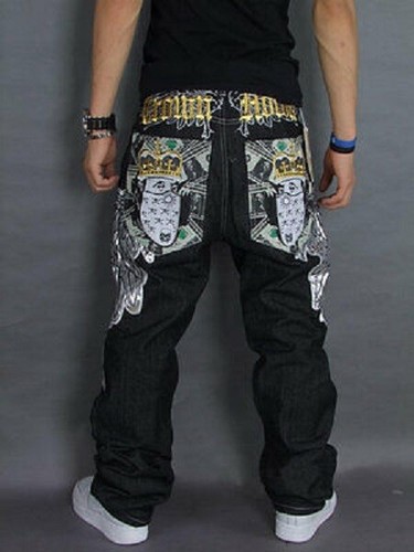 Jeans uomo ricamo pantaloni