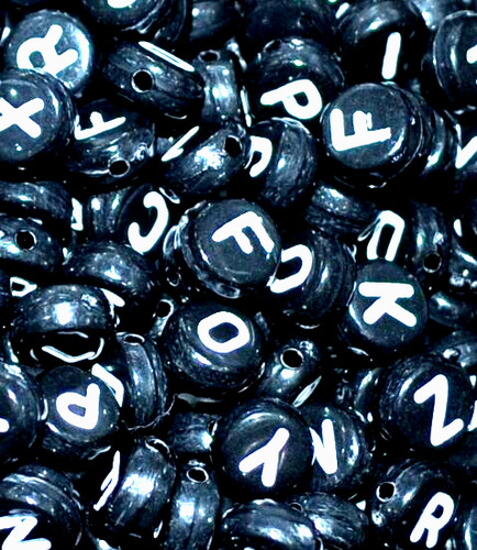 500pcs 7mm nero - piatto, rotondo