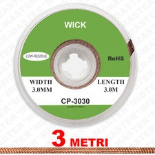 TRECCIA DISSALDANTE RETE RIMOZIONE STAGNO TRECCIA DI RAME - 3mm x 3 METRI