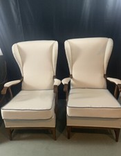 Coppia Poltrone Anni 50 Massello Noce Design Italiano Paolo Buffa