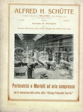 1908 MILANO Alfred H. SCHUTTE Martelli ad aria compressa CHICAGO PNEUMATIC TOOL