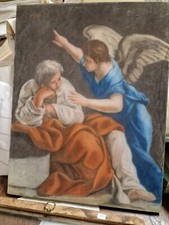 Antico pastello "San Giuseppe e l'Angelo" cm. 45x35 in cornice C12 ^