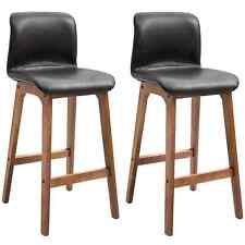 Set di 2 sgabelli da bar moderni in pelle PU imbottiti con struttura in legno,