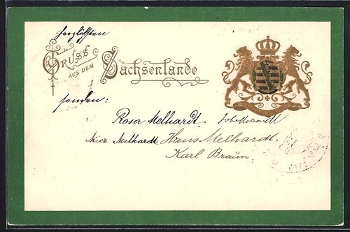 Cartolina rilievo stemma - in,