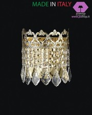 applique da parete 1 luce king metallo dorato impero classico nuovo cristalli