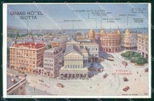 Genova Città Grand Hotel Isotta Piazza de Ferrari Via Roma cartolina RB8110