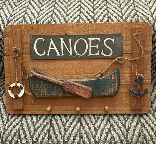 Targa legno canoa rustica - canoa,