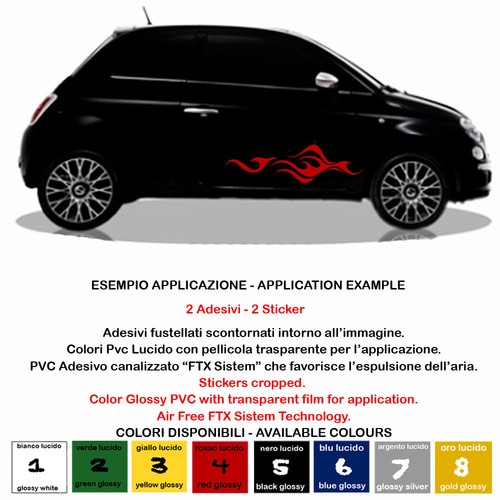 Adesivi fiamme auto - , su