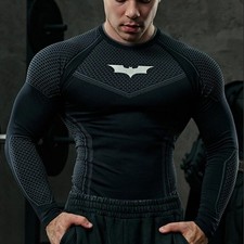 T-shirt YOUNGLA americana uomo aderente stampata ad asciugatura rapida maniche lunghe sportiva