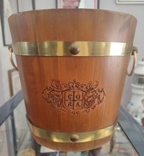 SECCHIELLO IN LEGNO PORTA VINO VINTAGE ANNI 70/80