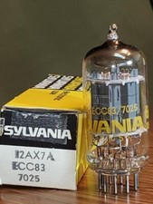 12AX7A/ECC83/7025 Sylvania NOS/NUOVO CON SCATOLA MaxiPreamp2/TV-7 testato LEGGERE descrizione