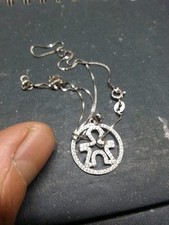 1 collana 45 cm con ciondolo bebe' bimbo zirconato argento 925 silver necklace 