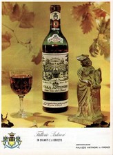 PUBBLICITA' 1964 ANTINORI GRAN VINO DEL CHIANTI VILLA  BOTTIGLIA 1957 ORVIETO 