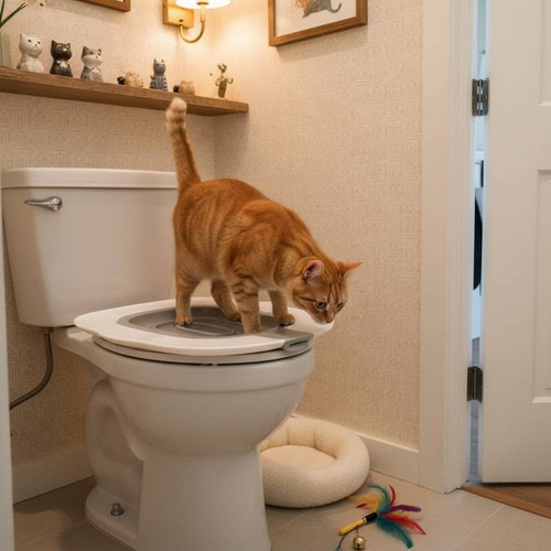 Addestratore per gatti - addestratore, wc