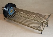 Porta Dischi Vintage in metallo per 45 giri in Vinile - 50 scomparti