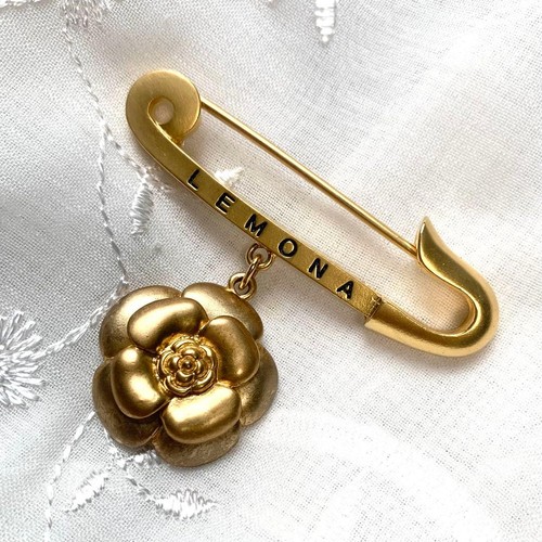 Spilla vintage limone fiore - spilla,