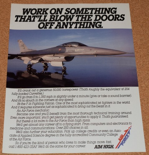 1991 stampa pubblicità 16 - pubblicità, f-16